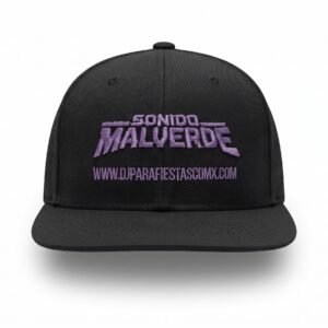 Gorra Snapback Negra Sonido Malverde Vista Frontal