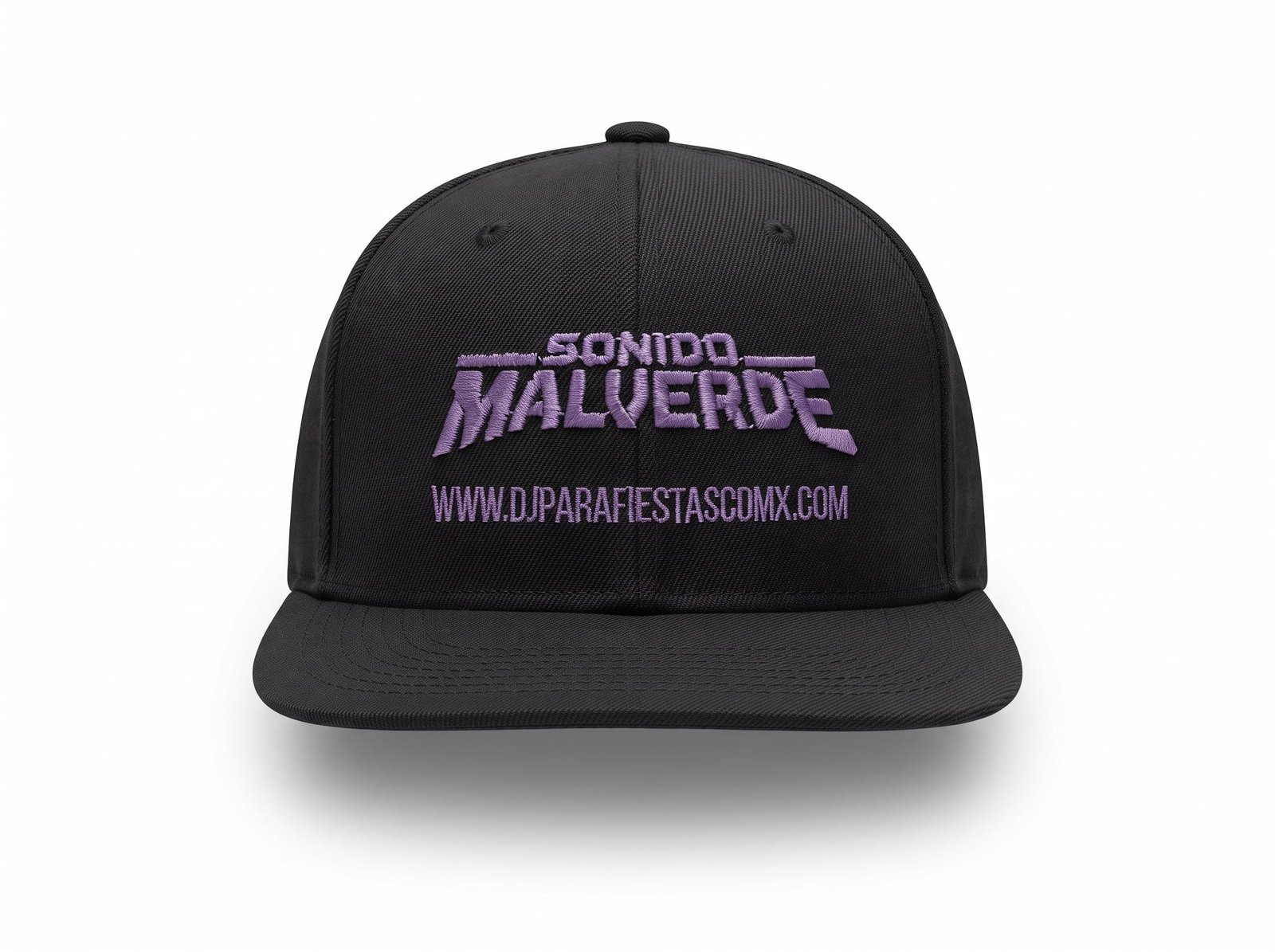 Gorra Snapback Negra Sonido Malverde Vista Frontal