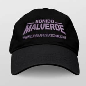 Gorra Negra Bordada Sonido Malverde Vista Frontal