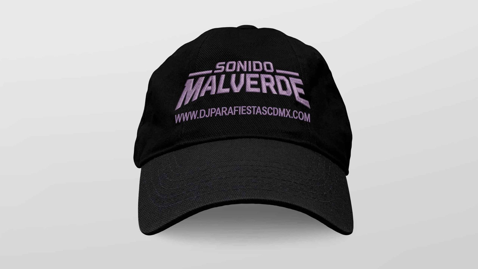 Gorra Negra Bordada Sonido Malverde Vista Frontal