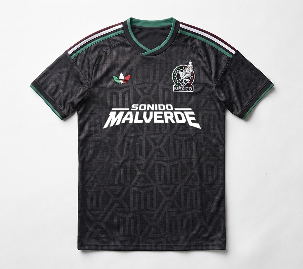 Jersey Negro Selección México Sonido Malverde Vista Frontal