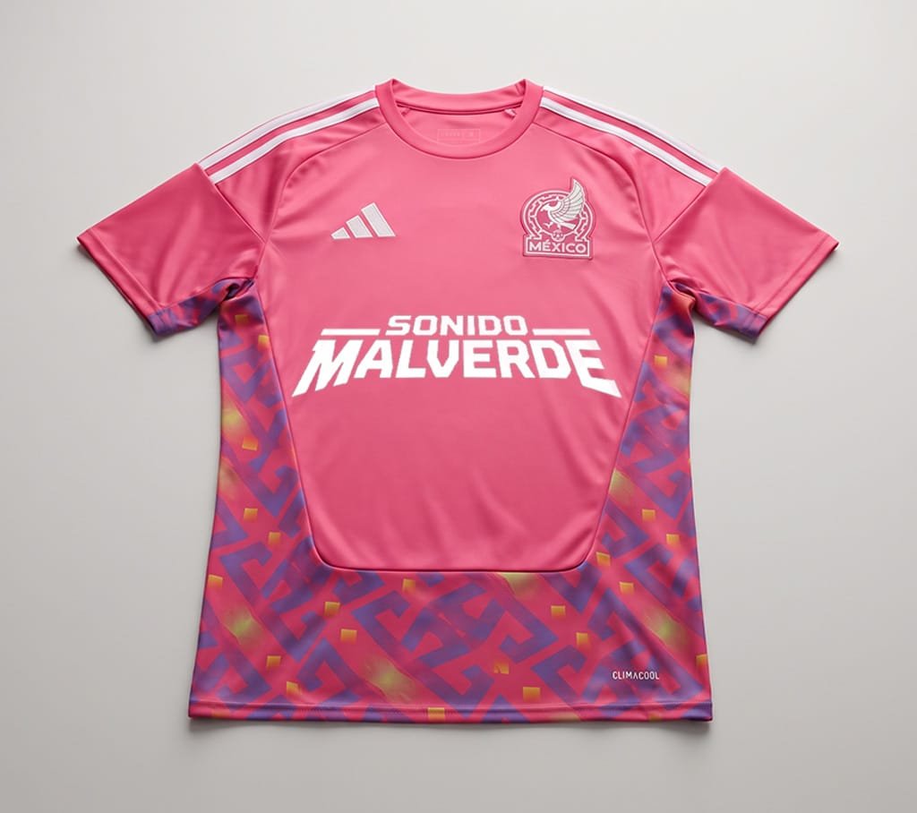 Jersey Rosa Selección México Sonido Malverde Vista Frontal