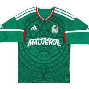 Jersey Verde Manga Larga Selección México Sonido Malverde Vista Frontal