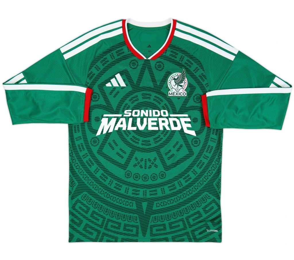 Jersey Verde Manga Larga Selección México Sonido Malverde Vista Frontal